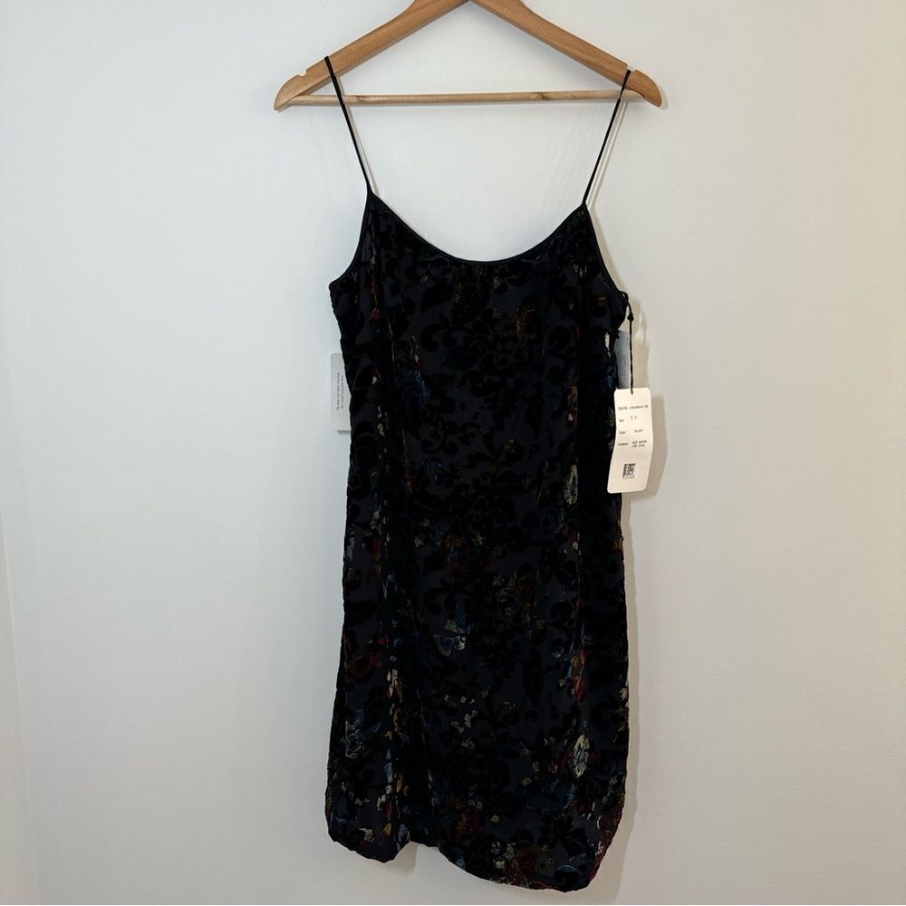 Oleg Cassini Mini Dress 12 90s Y2K Velvet Floral Purple Whimsigoth